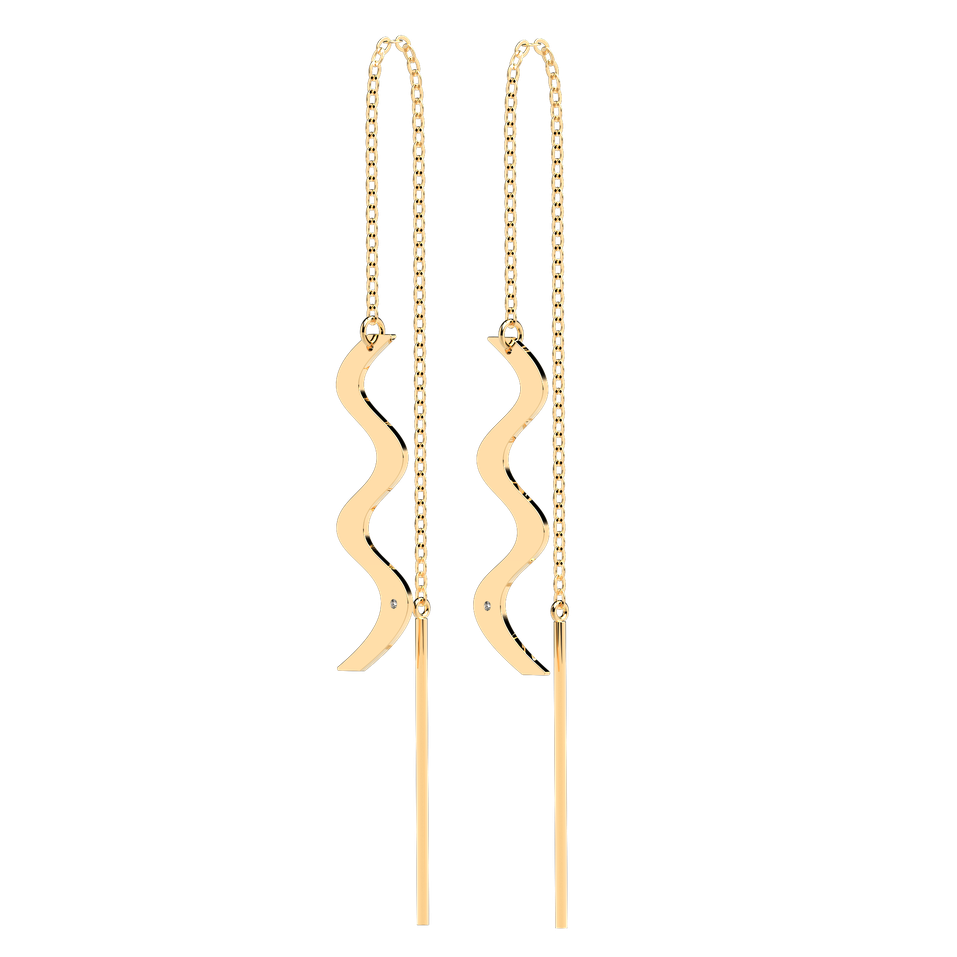 Náušnice s diamantom Wave