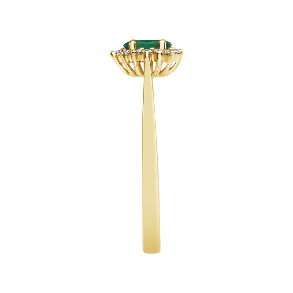 Prsteň s diamantmi a smaragdom Princess