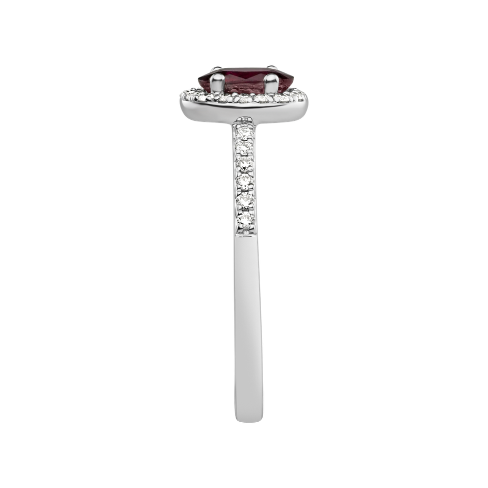 Prsteň s diamantmi a rubínom Princess