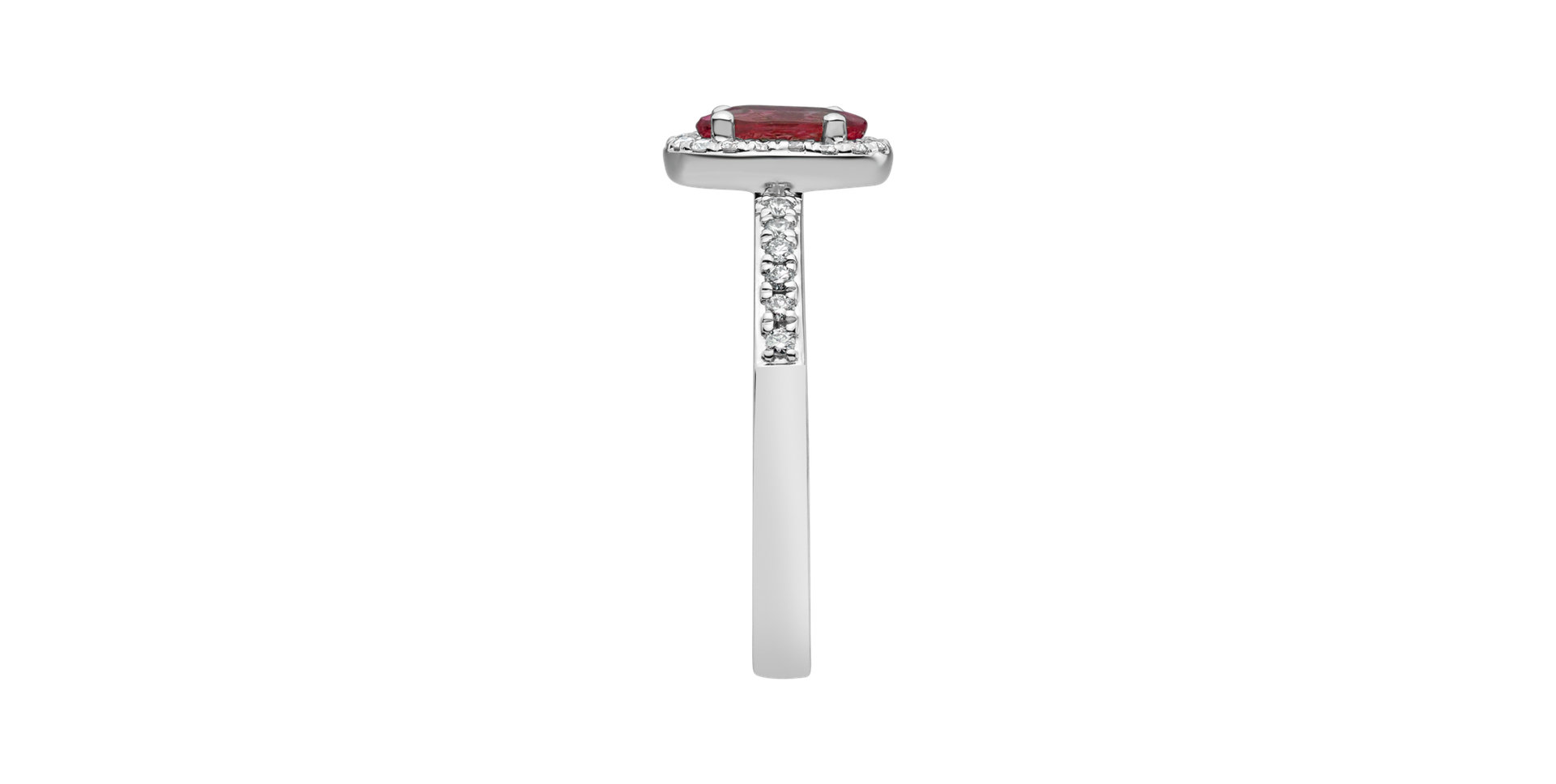 Prsteň s diamantmi a rubínom Princess