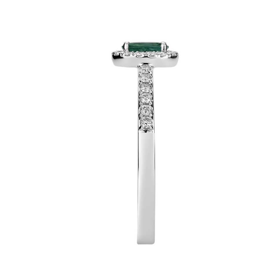 Prsteň s diamantmi a smaragdom Princess