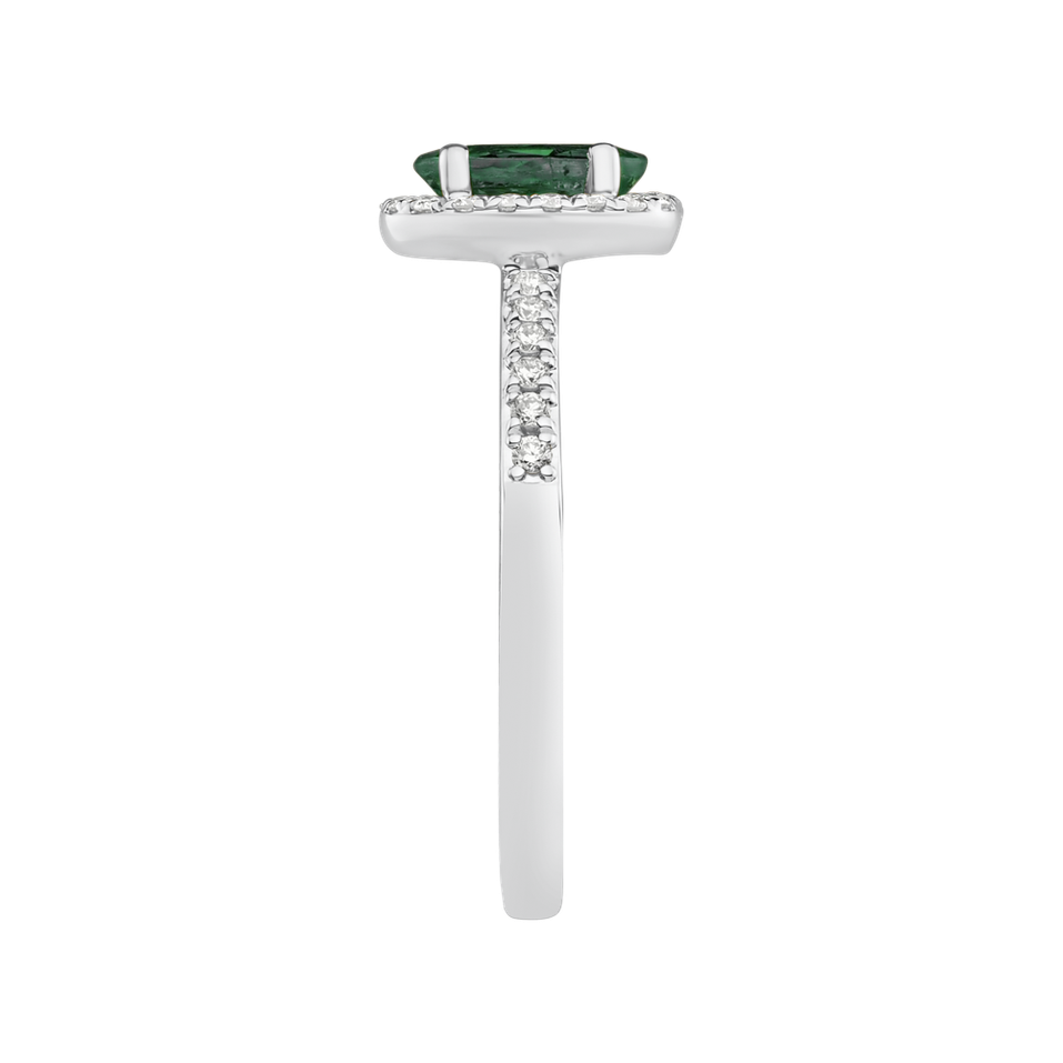 Prsteň s diamantmi a smaragdom Princess
