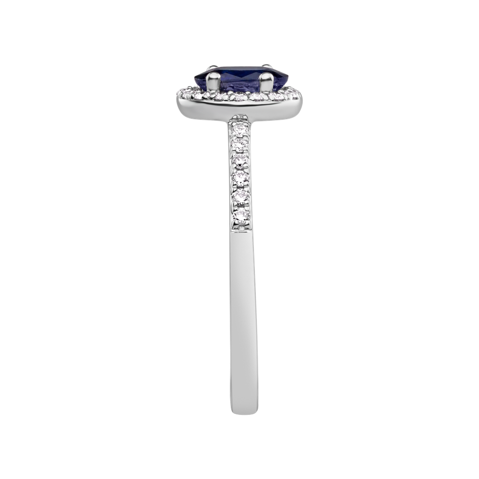 Prsteň s diamantmi a tanzanitom Princess