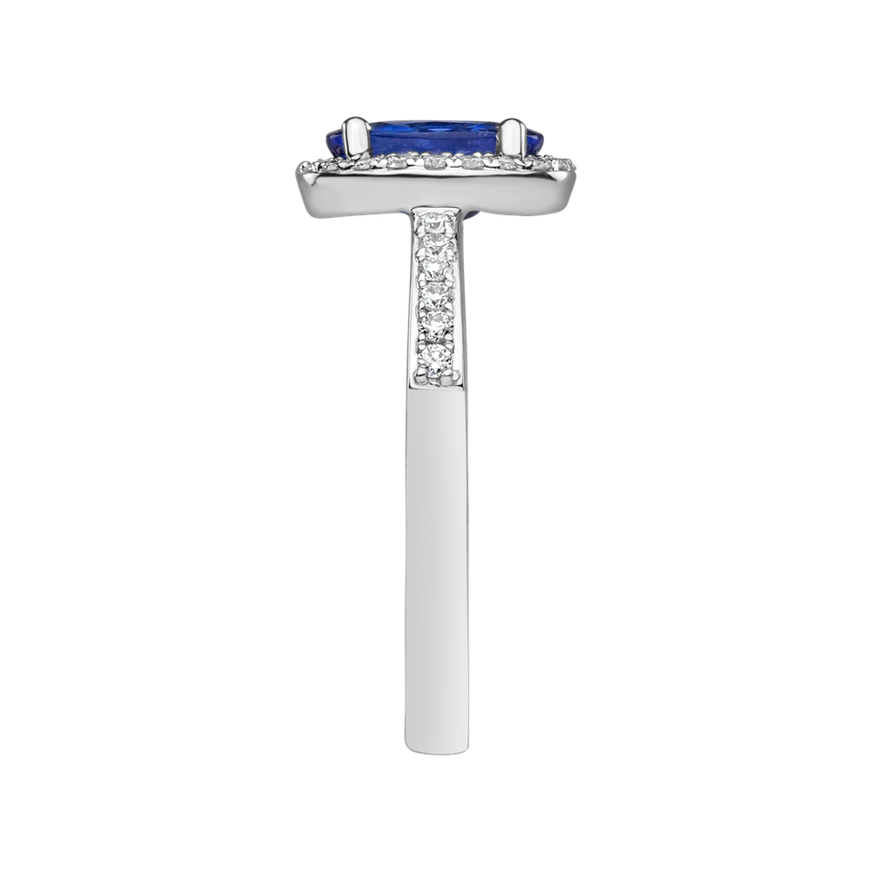 Prsteň s diamantmi a tanzanitom Princess
