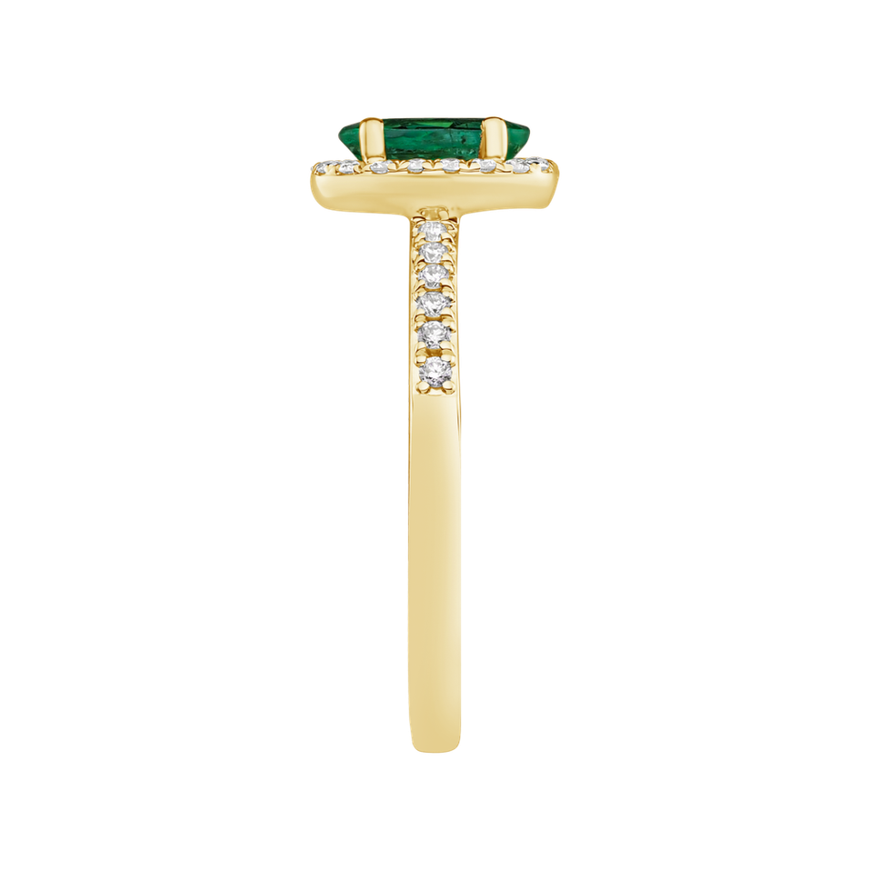 Prsteň s diamantmi a smaragdom Princess