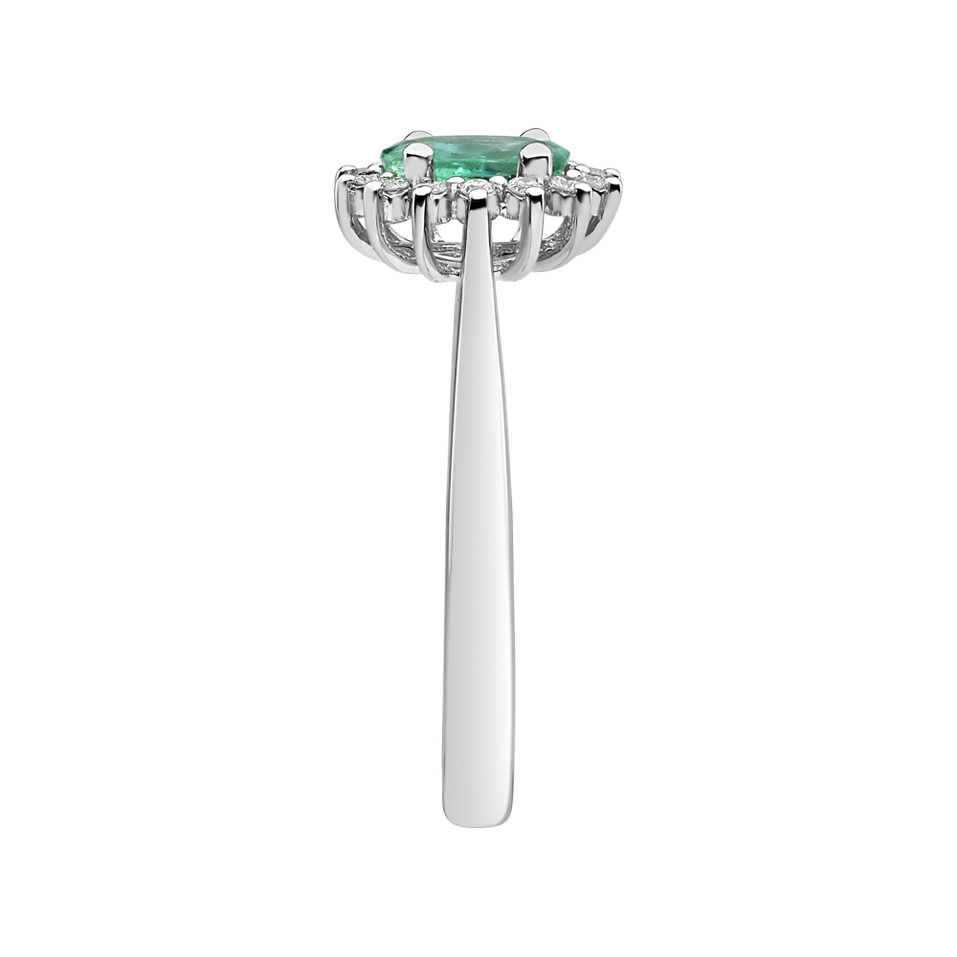 Prsteň s diamantmi a smaragdom Princess
