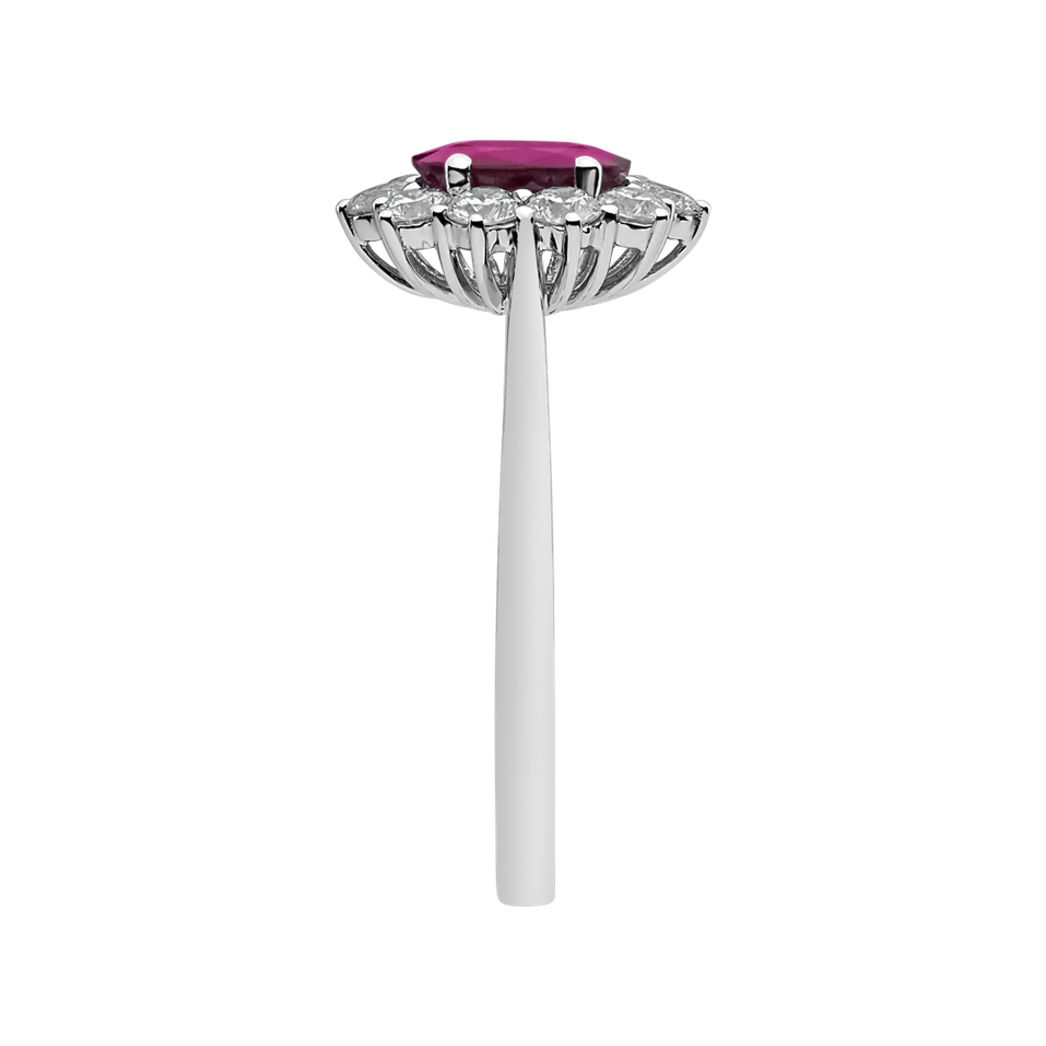 Prsteň s diamantmi a rubínom Princess