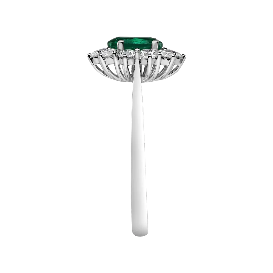 Prsteň s diamantmi a smaragdom Princess
