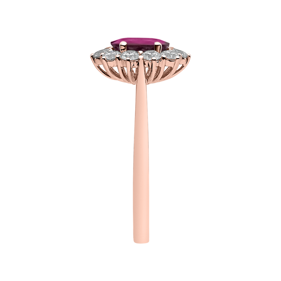 Prsteň s diamantmi a rubínom Princess