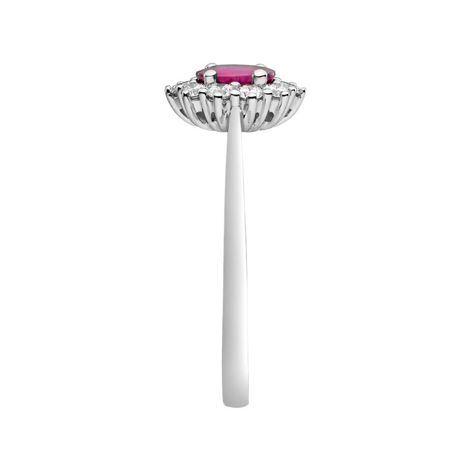 Prsteň s diamantmi a rubínom Princess