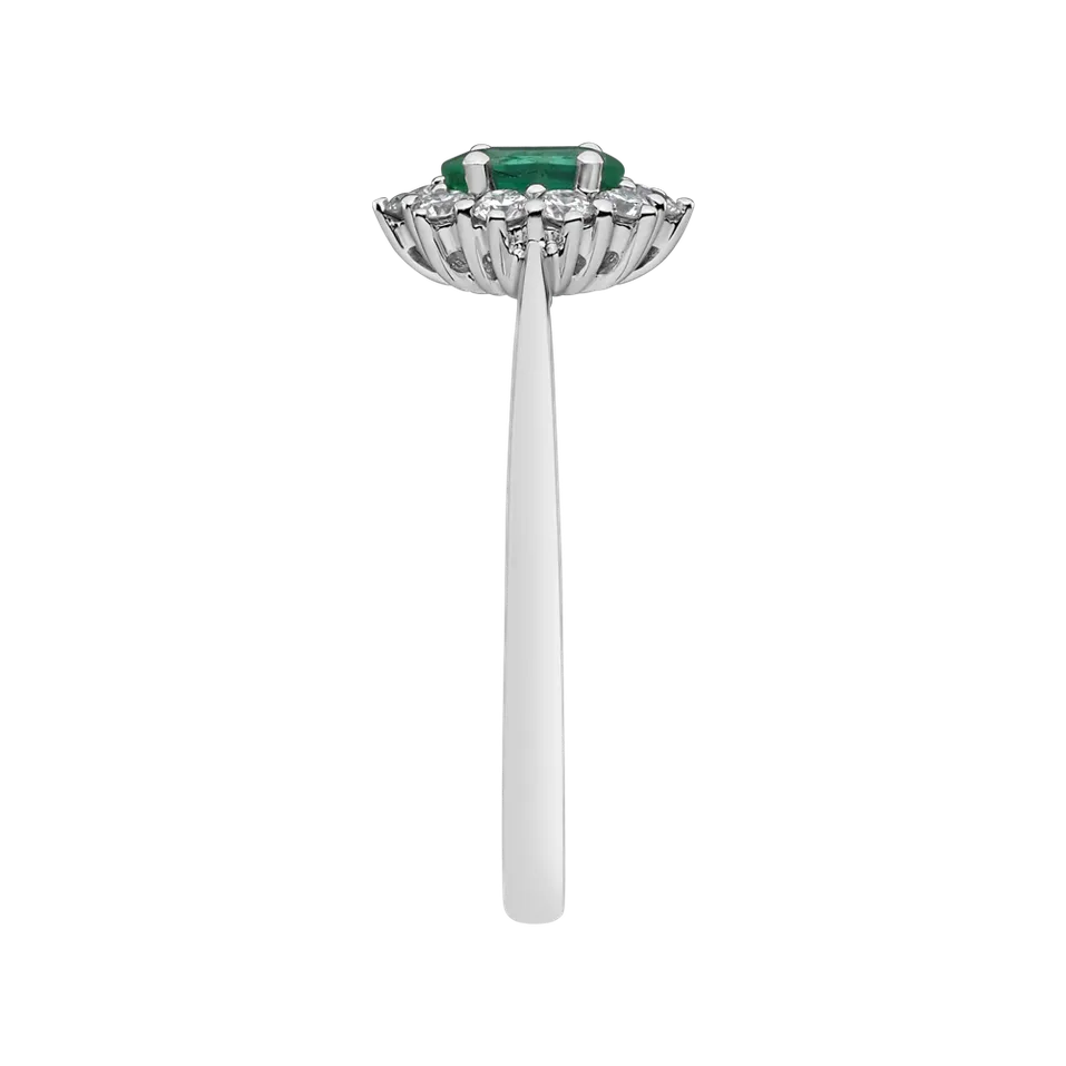 Prsteň s diamantmi a smaragdom Princess