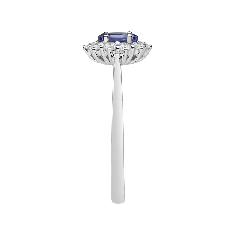 Prsteň s diamantmi a tanzanitom Princess