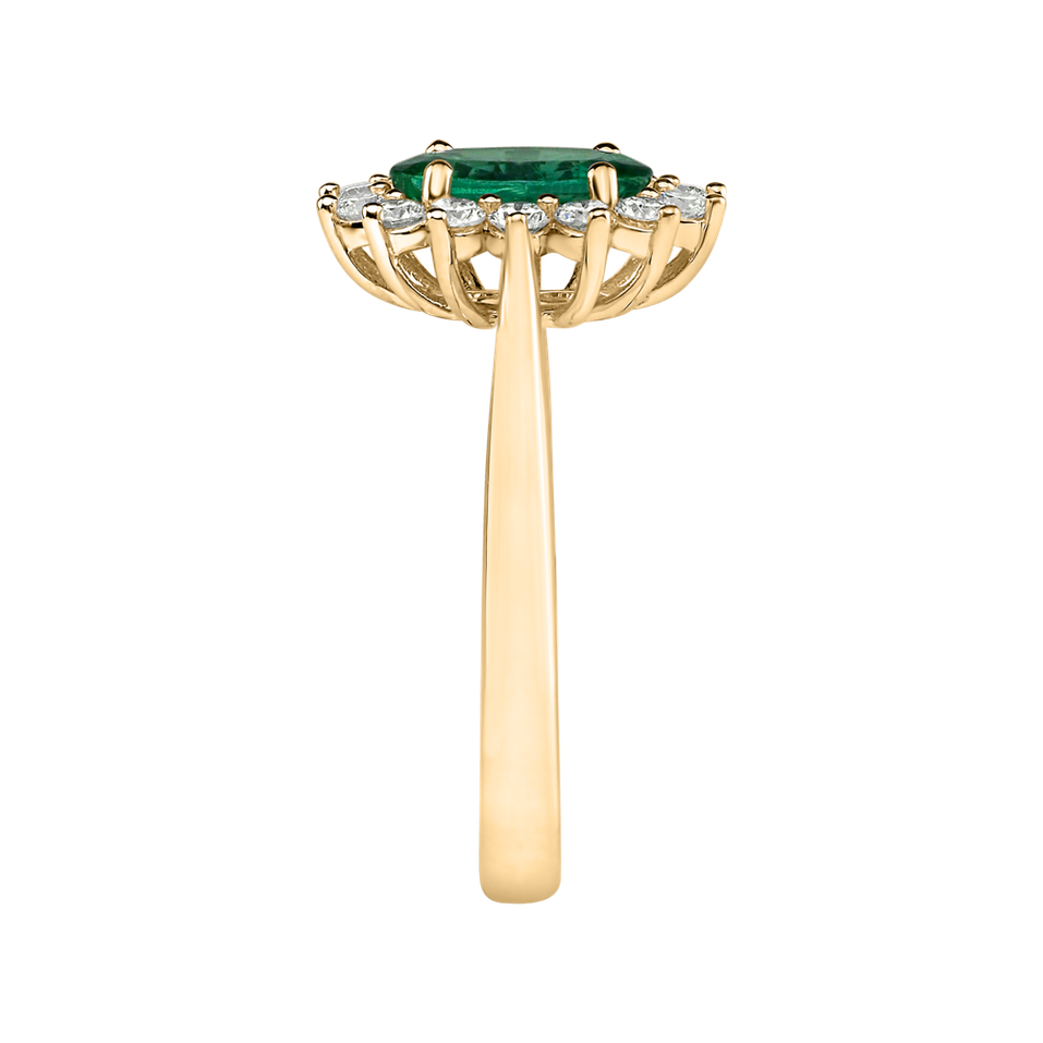 Prsteň s diamantmi a smaragdom Princess