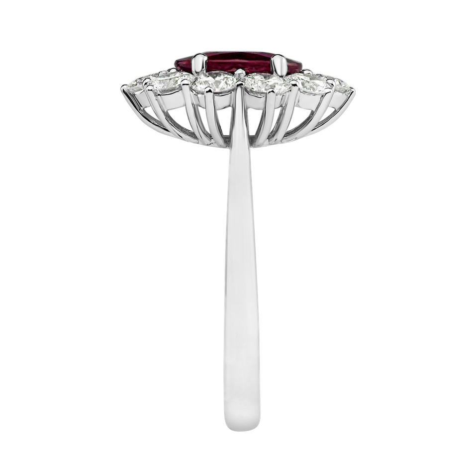 Prsteň s diamantmi a rubínom Princess