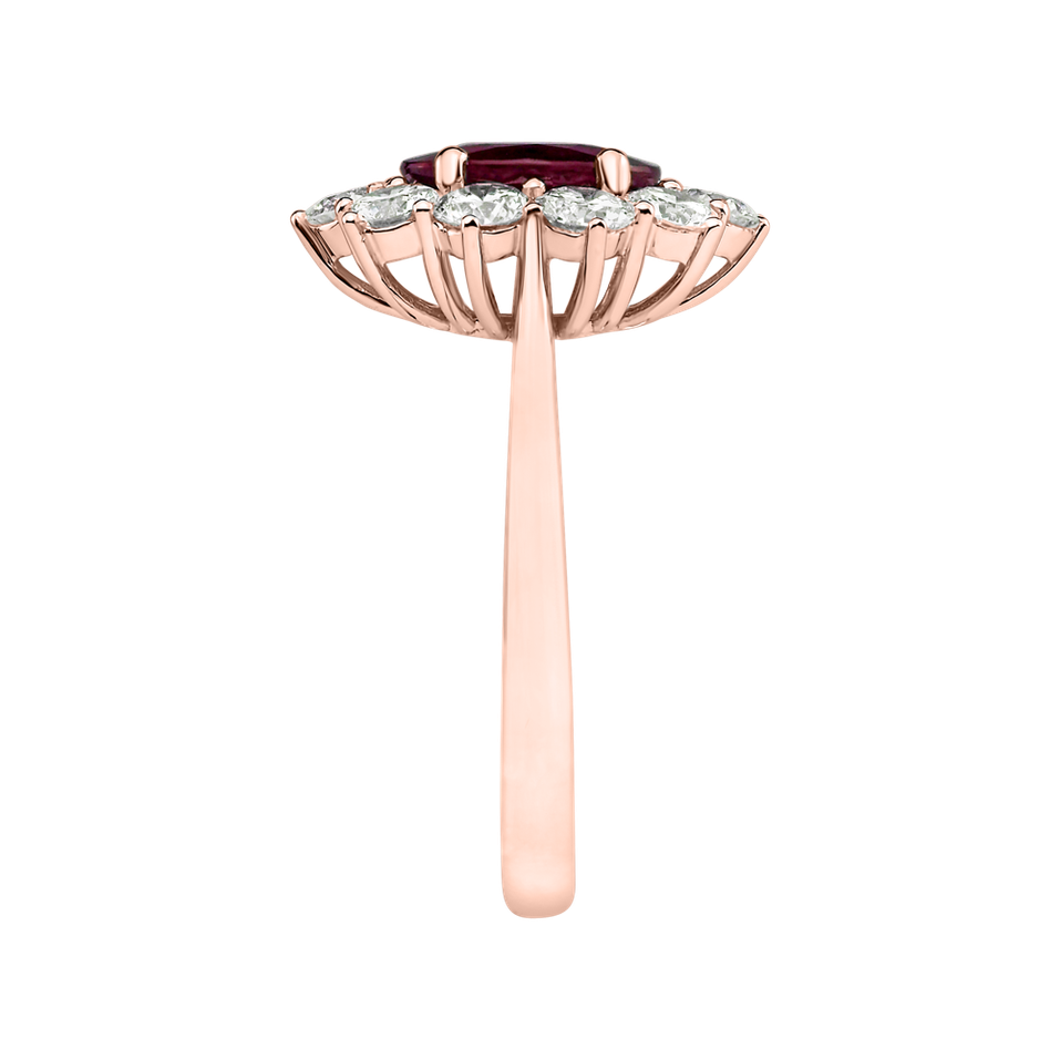 Prsteň s diamantmi a rubínom Princess