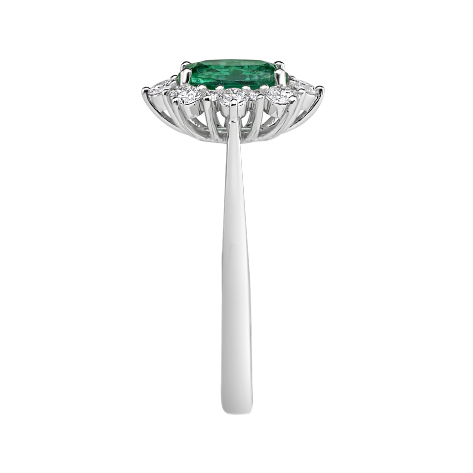 Prsteň s diamantmi a smaragdom Princess