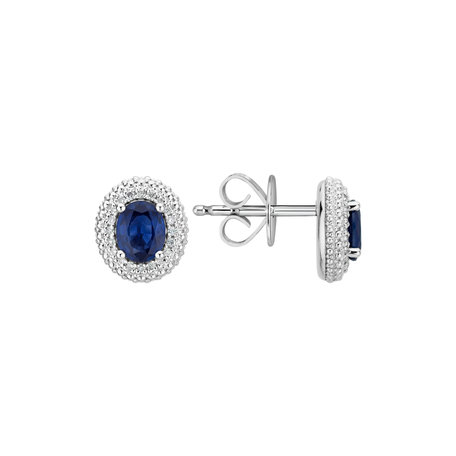 Náušnice s diamantmi a zafírom Royal Sapphire