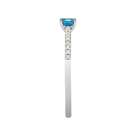 Prsteň s diamantmi a topásom swiss Gem Simplicity