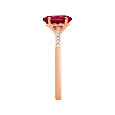 Prsteň s diamantmi a rhodolitom Bonbon