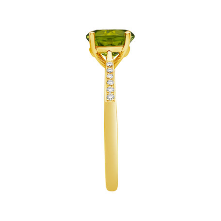 Prsteň s diamantmi a peridotom Bonbon