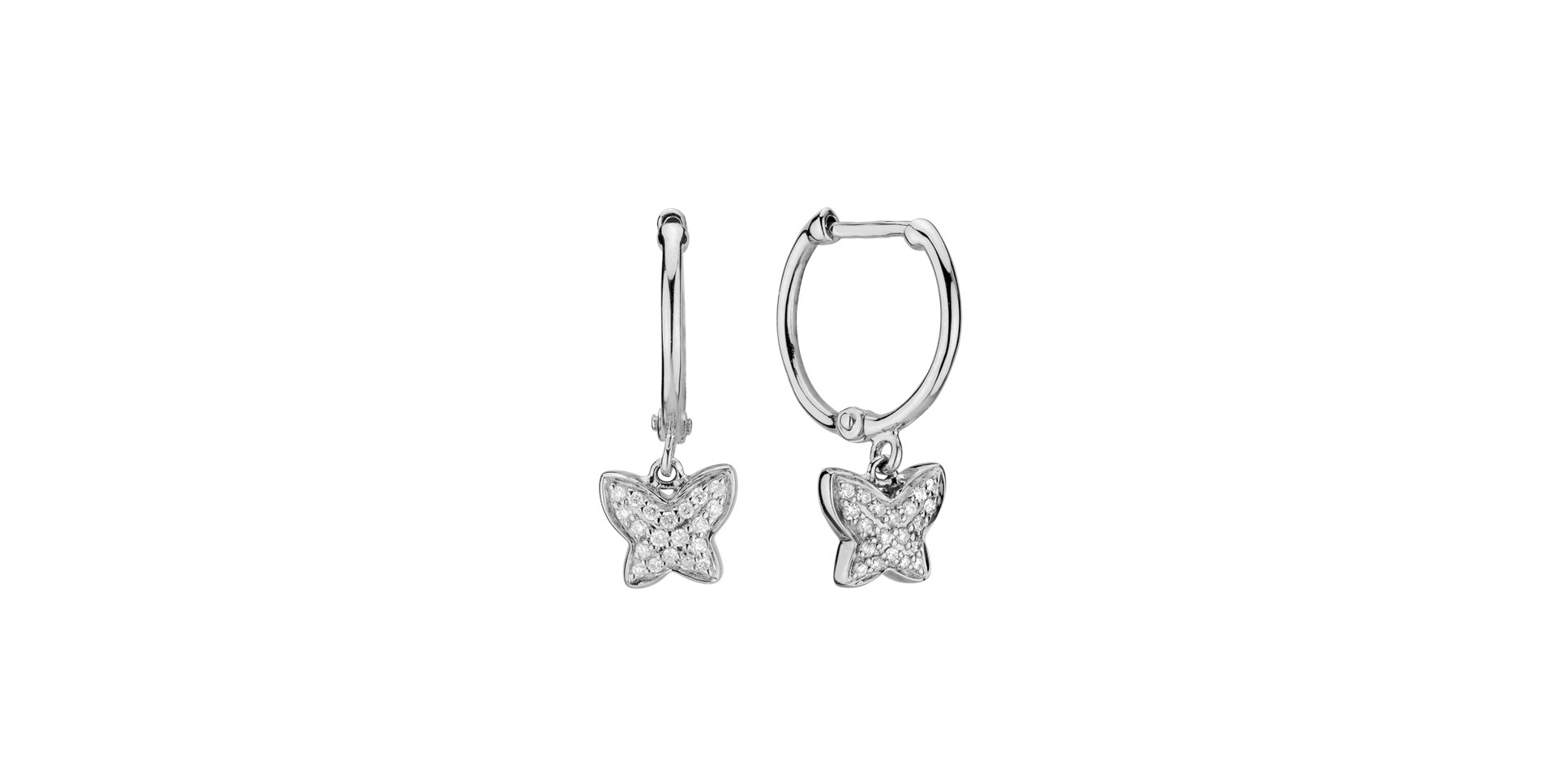 Náušnice s diamantmi Amazing Butterfly