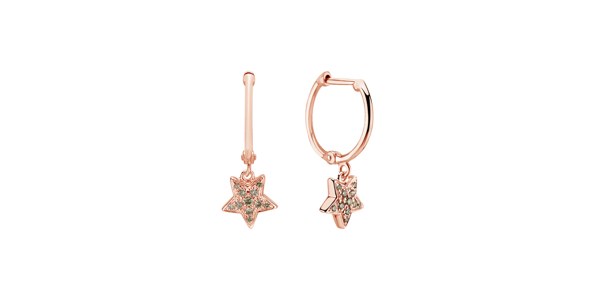 Náušnice s hnedými diamantmi Amazing Night