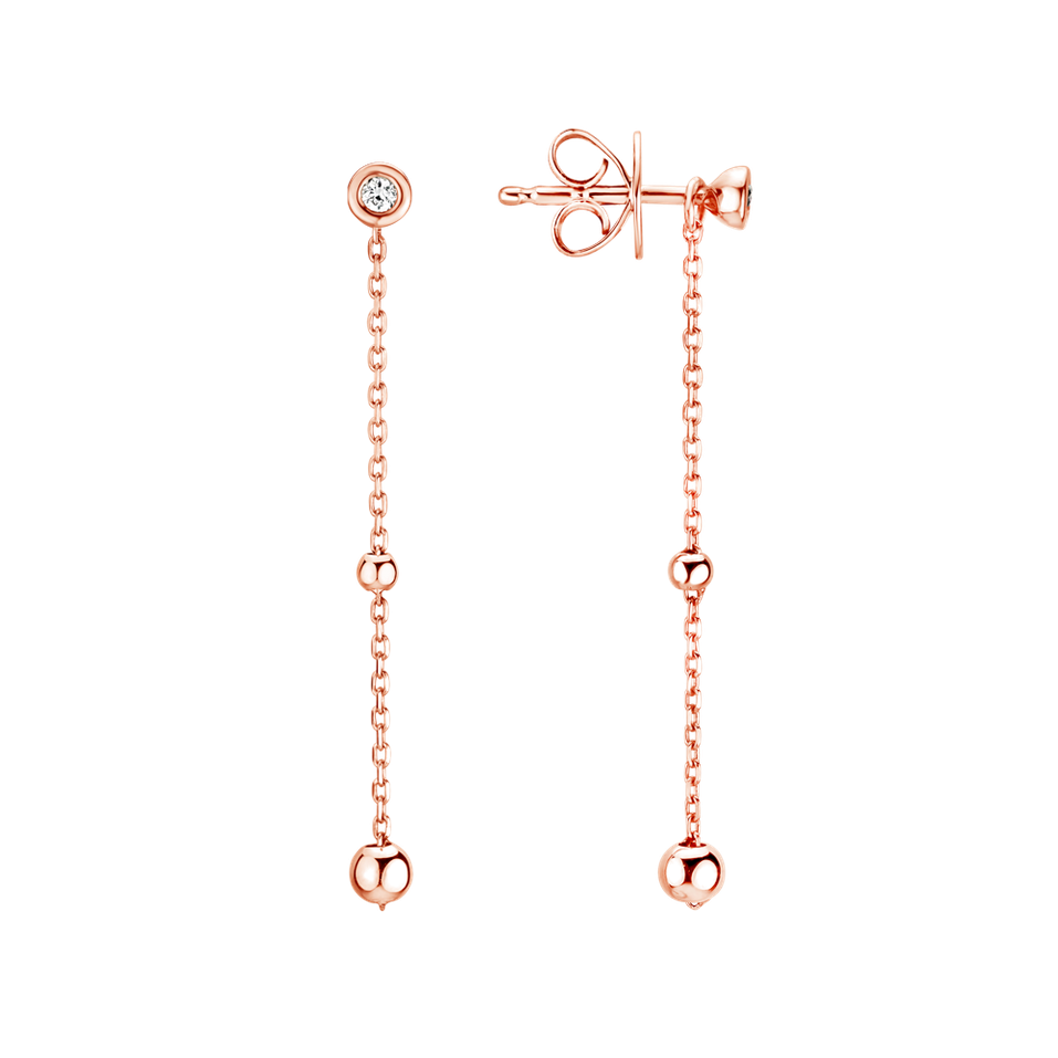 Náušnice s diamantom Dots Waterfall