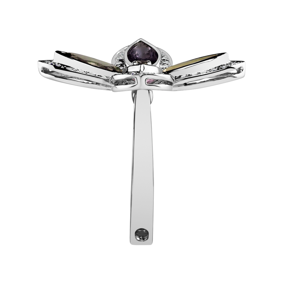 Prsteň s diamantmi a zafírmi Blooming Beauty