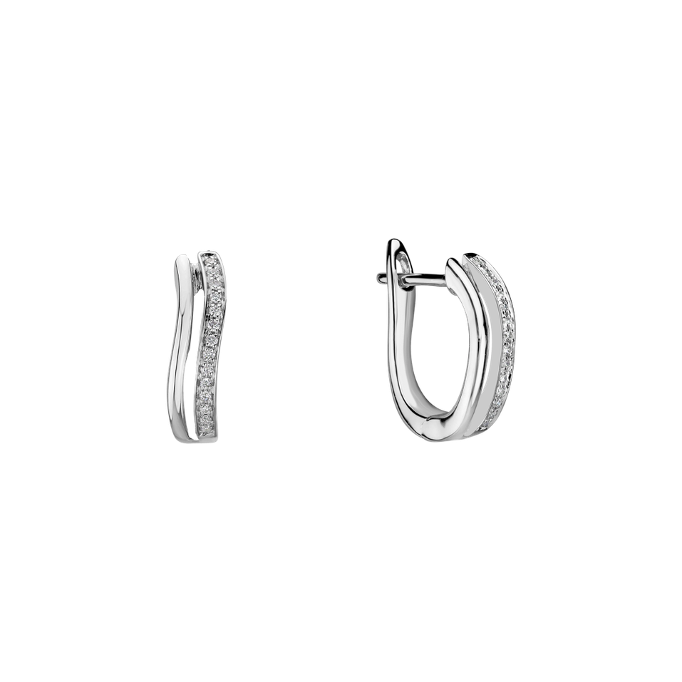 Náušnice s diamantmi Brilliant Waves
