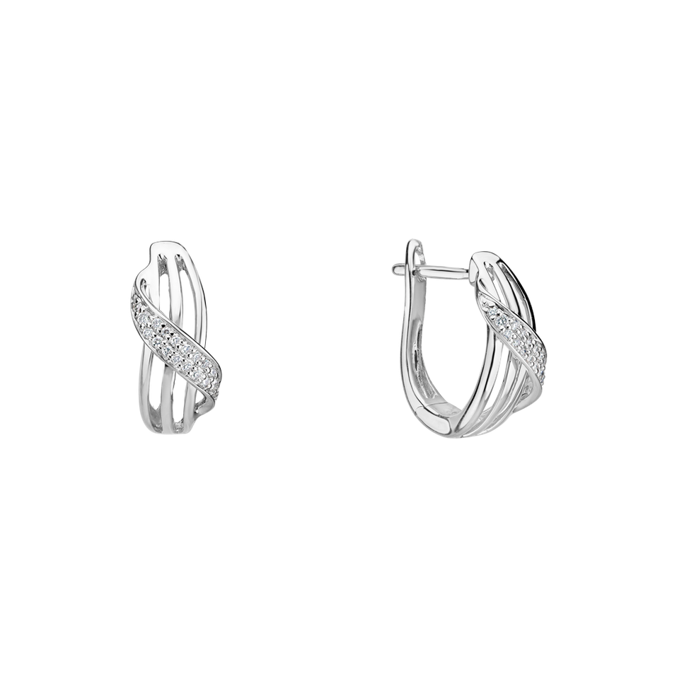 Náušnice s diamantmi Essential Wave