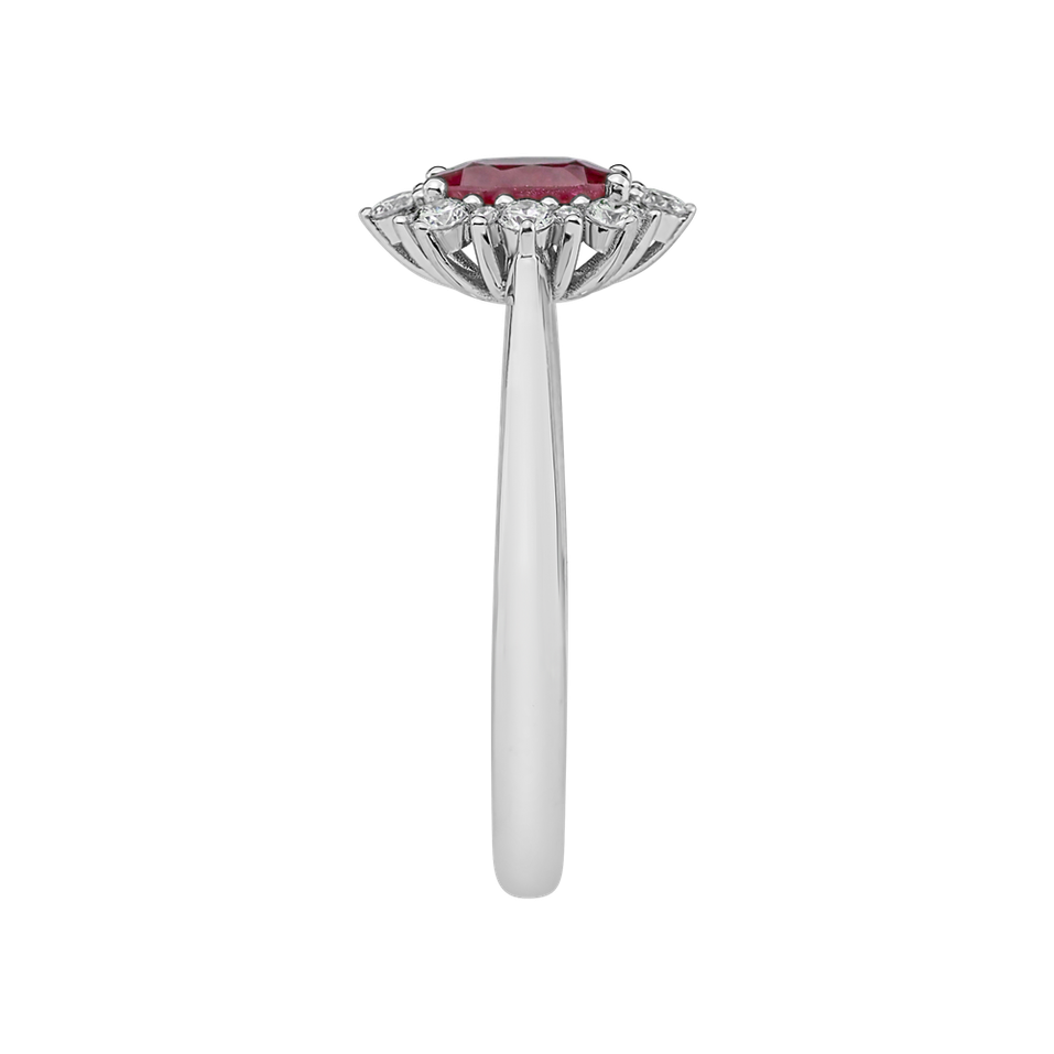 Prsteň s diamantmi a rubínom Princess