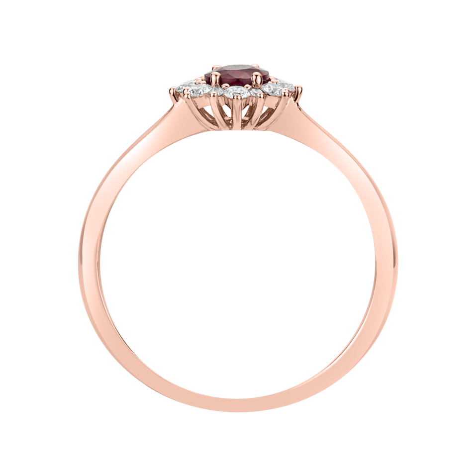 Prsteň s diamantmi a rubínom Princess