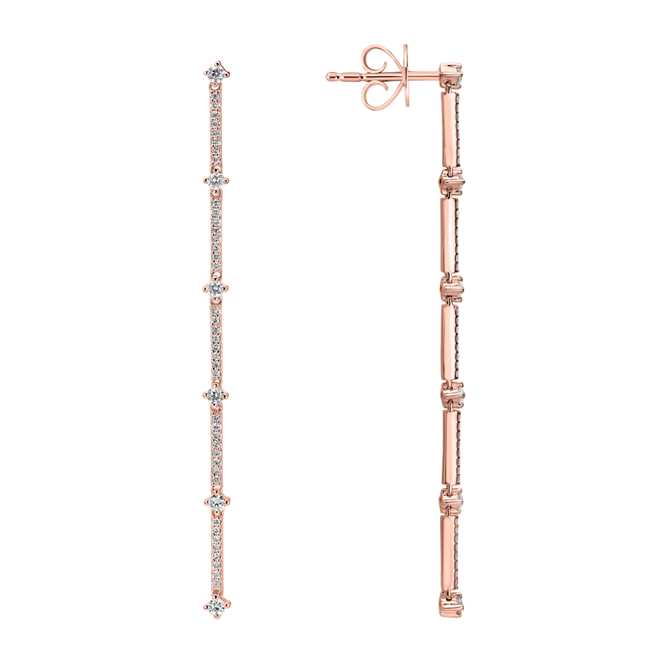 Náušnice s diamantmi Delicate Waterfall