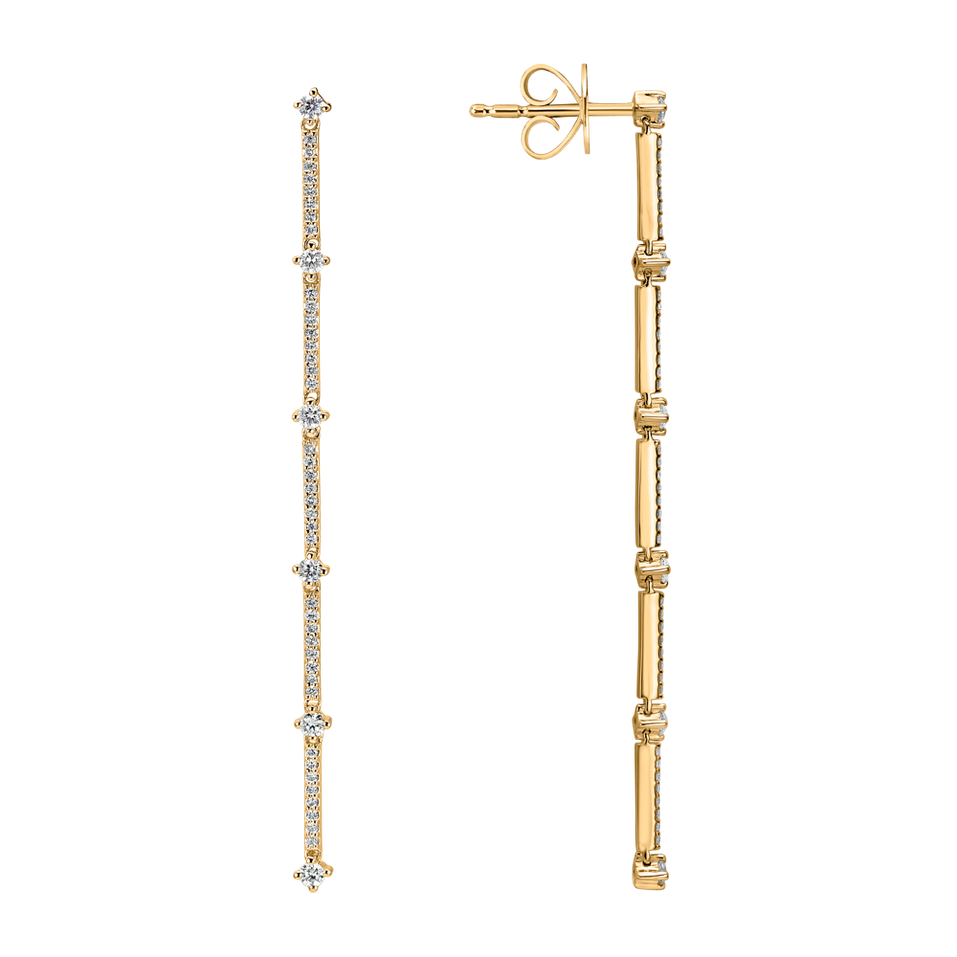 Náušnice s diamantmi Delicate Waterfall