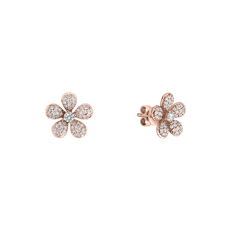 Náušnice s diamantmi Flower Dream
