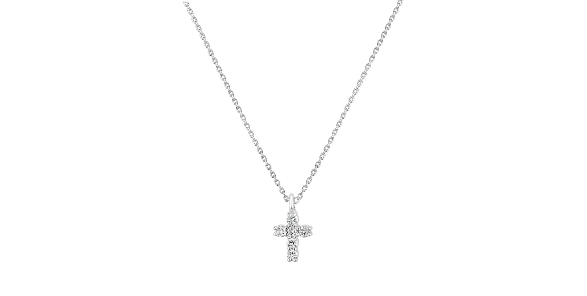 Náhrdelník s diamantmi Glossy Cross