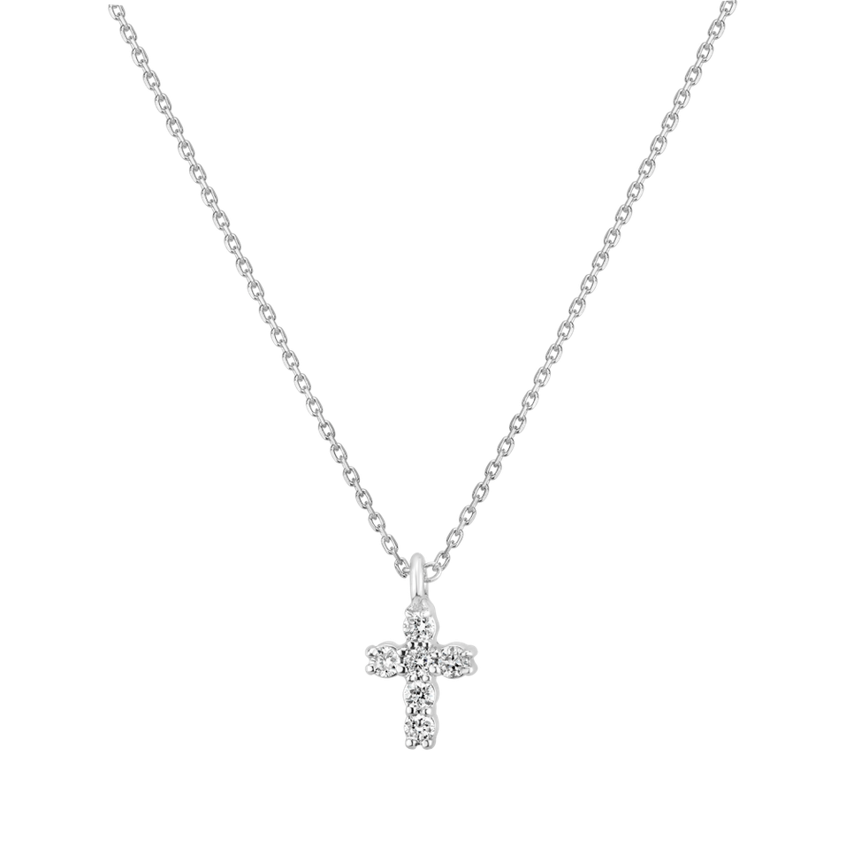 Náhrdelník s diamantmi Glossy Cross