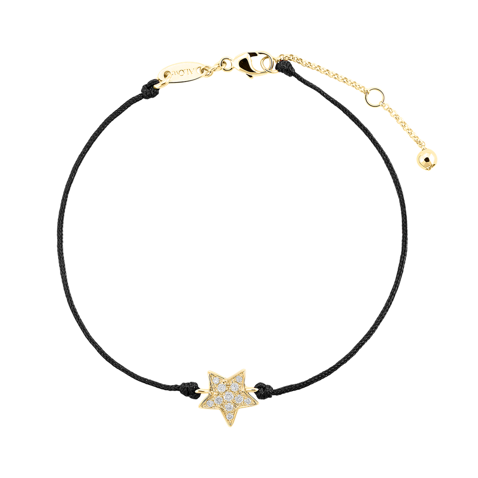 Diamantový náramok so šnúrkou Star Message