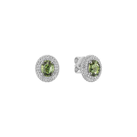 Náušnice s diamantmi a zafírom Royal Sapphire