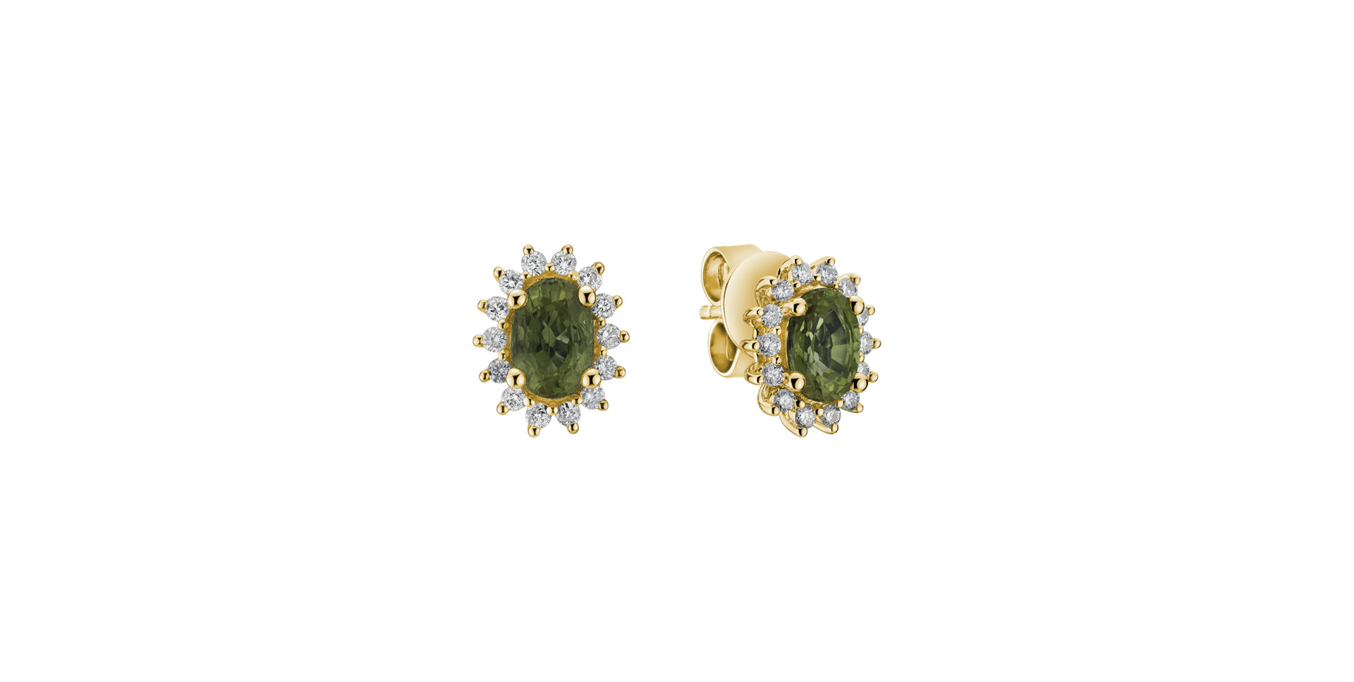 Náušnice s diamantmi a zafírom Princess