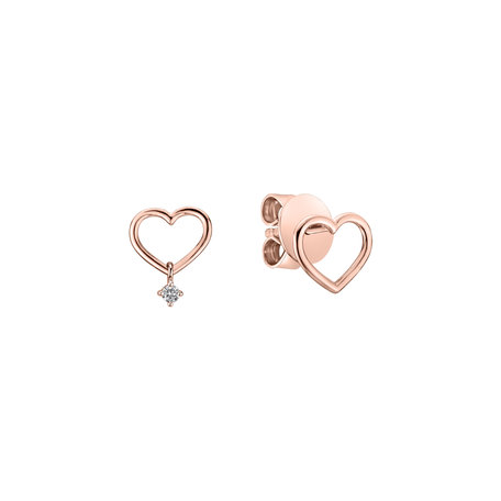 Náušnice s diamantom Heart Tear