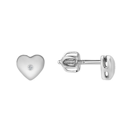 Náušnice s diamantom Hearts