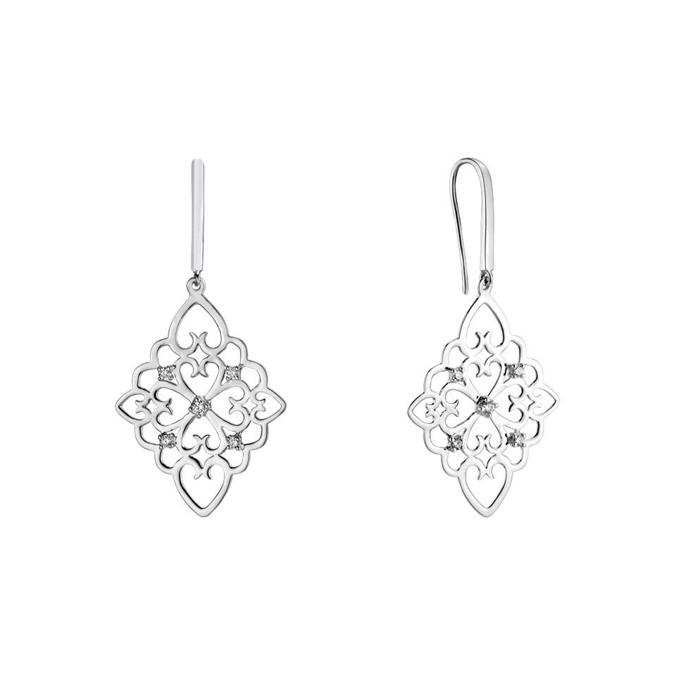 Náušnice s diamantmi Folk Treasure