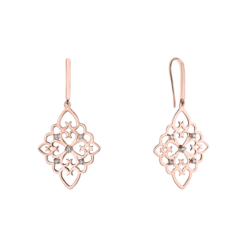 Náušnice s diamantmi Folk Treasure