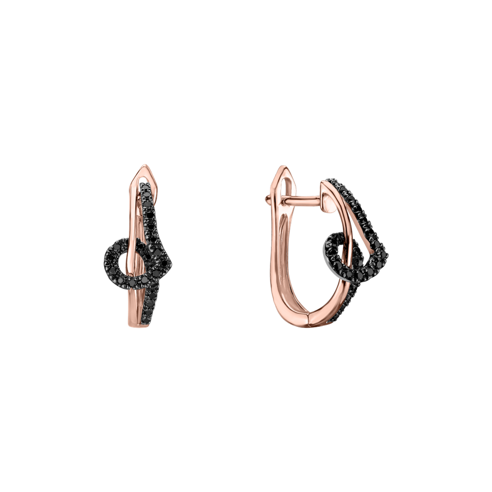Náušnice s čiernymi diamantmi Shine Melody