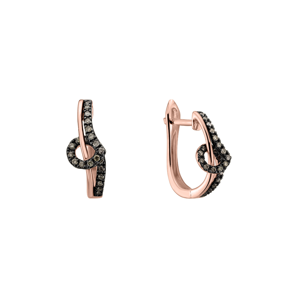 Náušnice s hnedými diamantmi Shine Melody