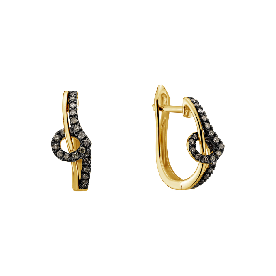 Náušnice s hnedými diamantmi Shine Melody