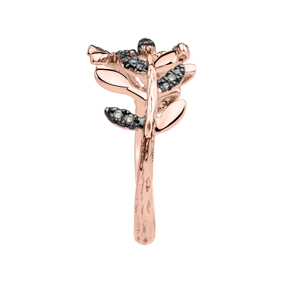 Prsteň s hnedými diamantmi Heavenly Leaves