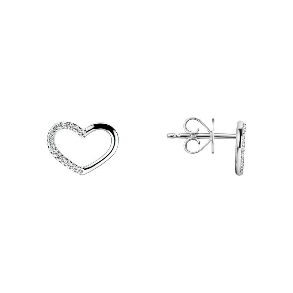 Náušnice s diamantmi Sparkling Heart