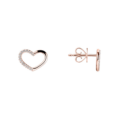 Náušnice s diamantmi Sparkling Heart